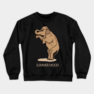 Summer mood of a elephant Crewneck Sweatshirt